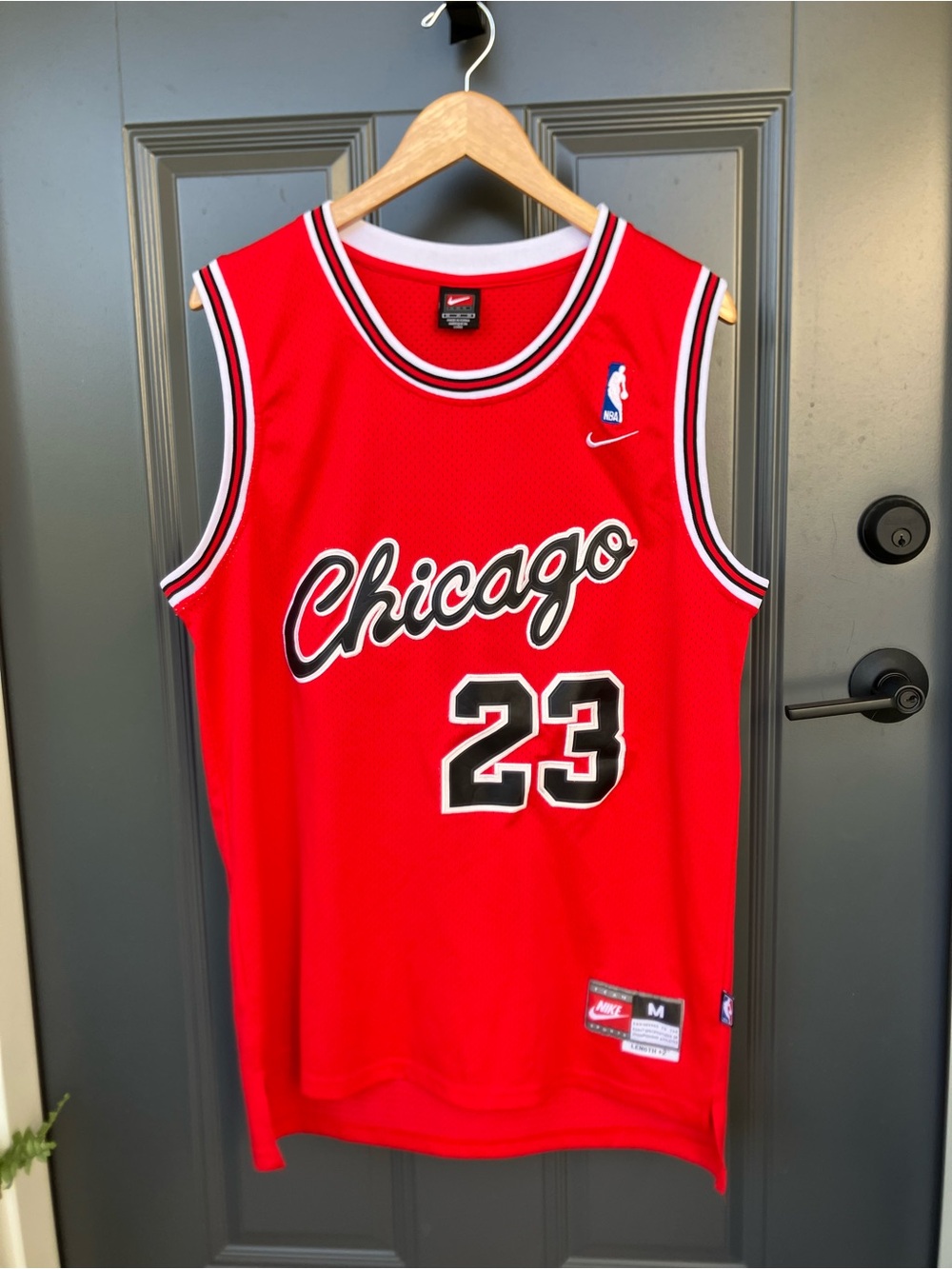 Vintage Michael Jordan Nike Jersey Red Embroidered Chicago Script 1984 NBA M+2
